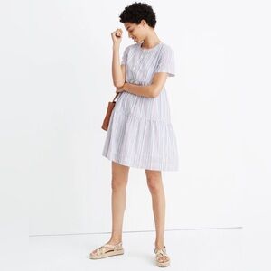 NWT Madewell 100% Cotton - Striped Short Sleeve Dress - Size XL